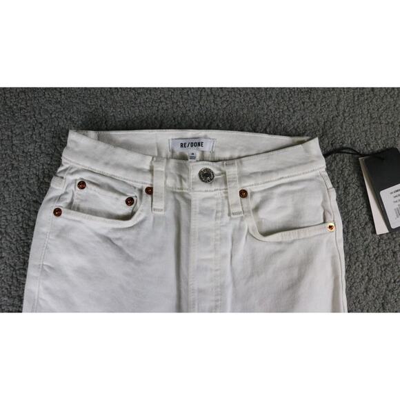 New Re/Done Womens 24 White Jeans Hacienda The Shortie Distressed - Picture 3 of 7